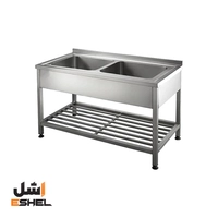 سینک دو لگنه استیل صنعتی