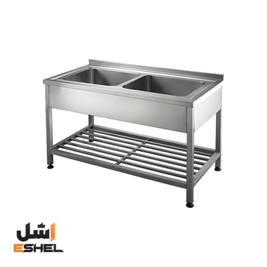 سینک دو لگنه استیل صنعتی
