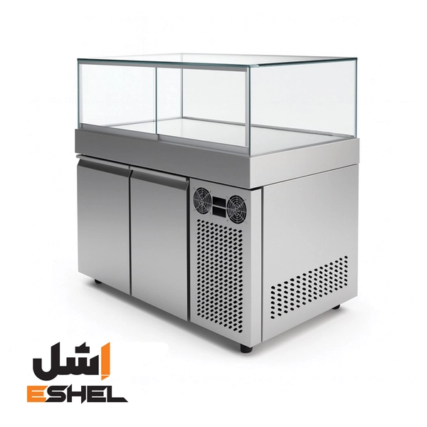 شو کیک فرانسوی زیر یخچال دو موتوره 70*130 شیشه سکوریت 30 سانت نیکروم