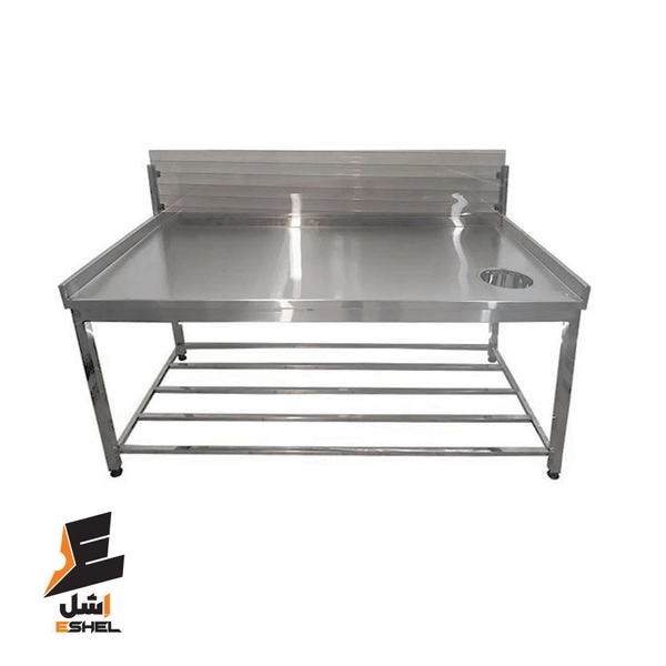 میز استیل پاک کردن مرغ و ماهی