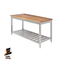 میز کار با سطح چوبی