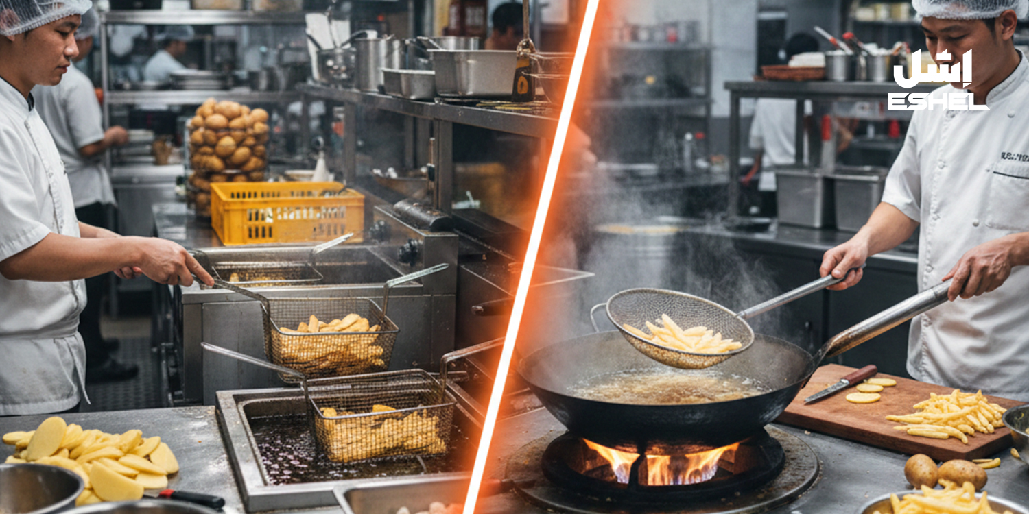 ووک یا سرخ‌کن عمیق؟ بهترین اجاق گاز صنعتی برای آشپزخانه حرفه‌ای