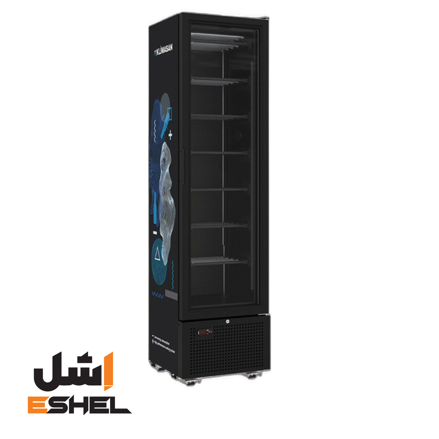 فریزر ایستاده تک درب عرض 50 بدون تاج کلیماسان مشکی مدل VF225 WOC BLACK