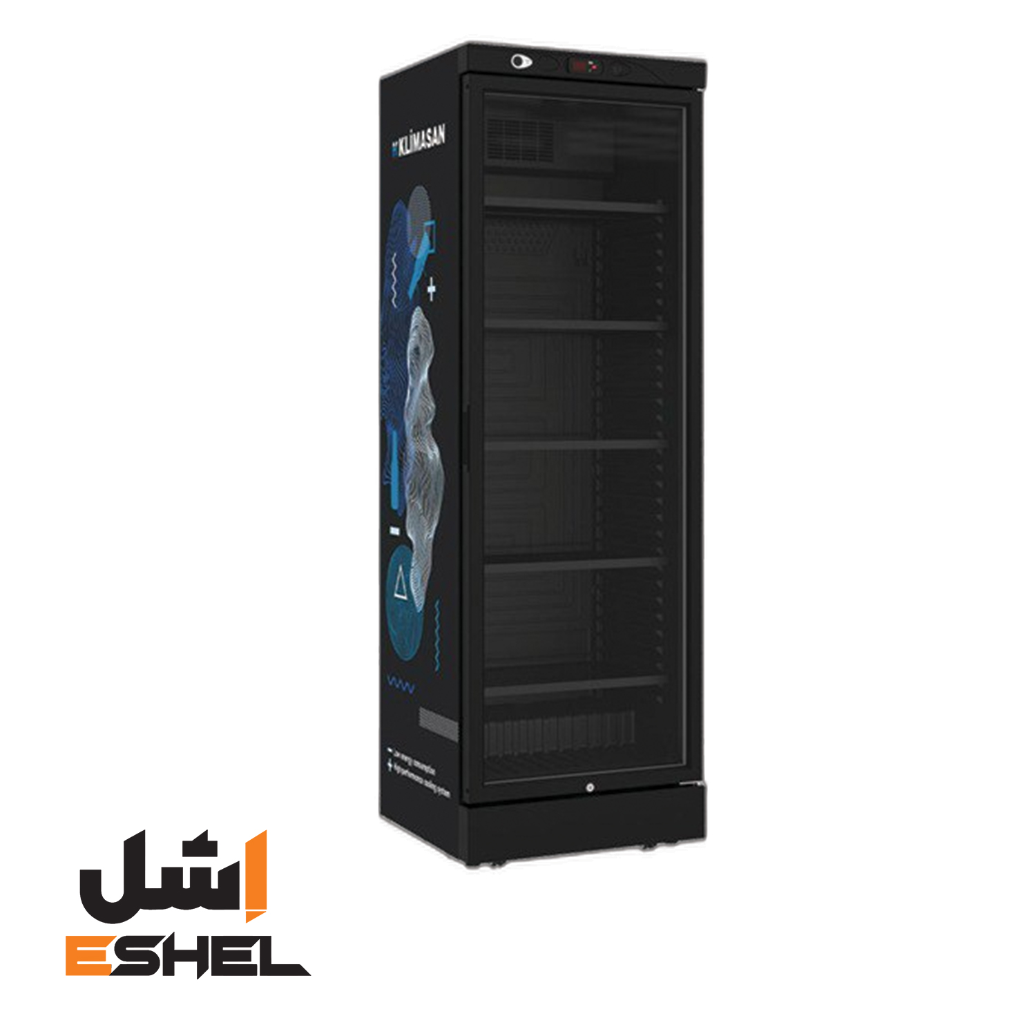 یخچال ایستاده تک درب مشکی کلیماسان عرض 60 مدل D372SC M4 BLACK