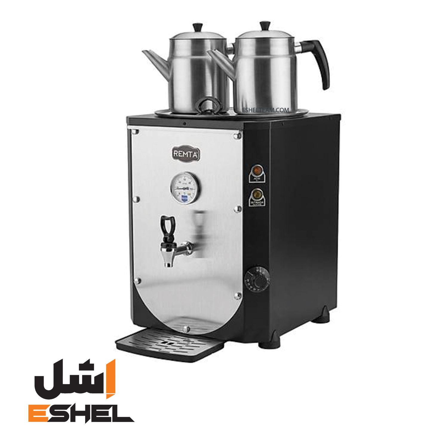 چای‌ساز صنعتی دو قوری جامبو رمتا مدل DE11L ظرفیت 23 لیتر (پنل LED)